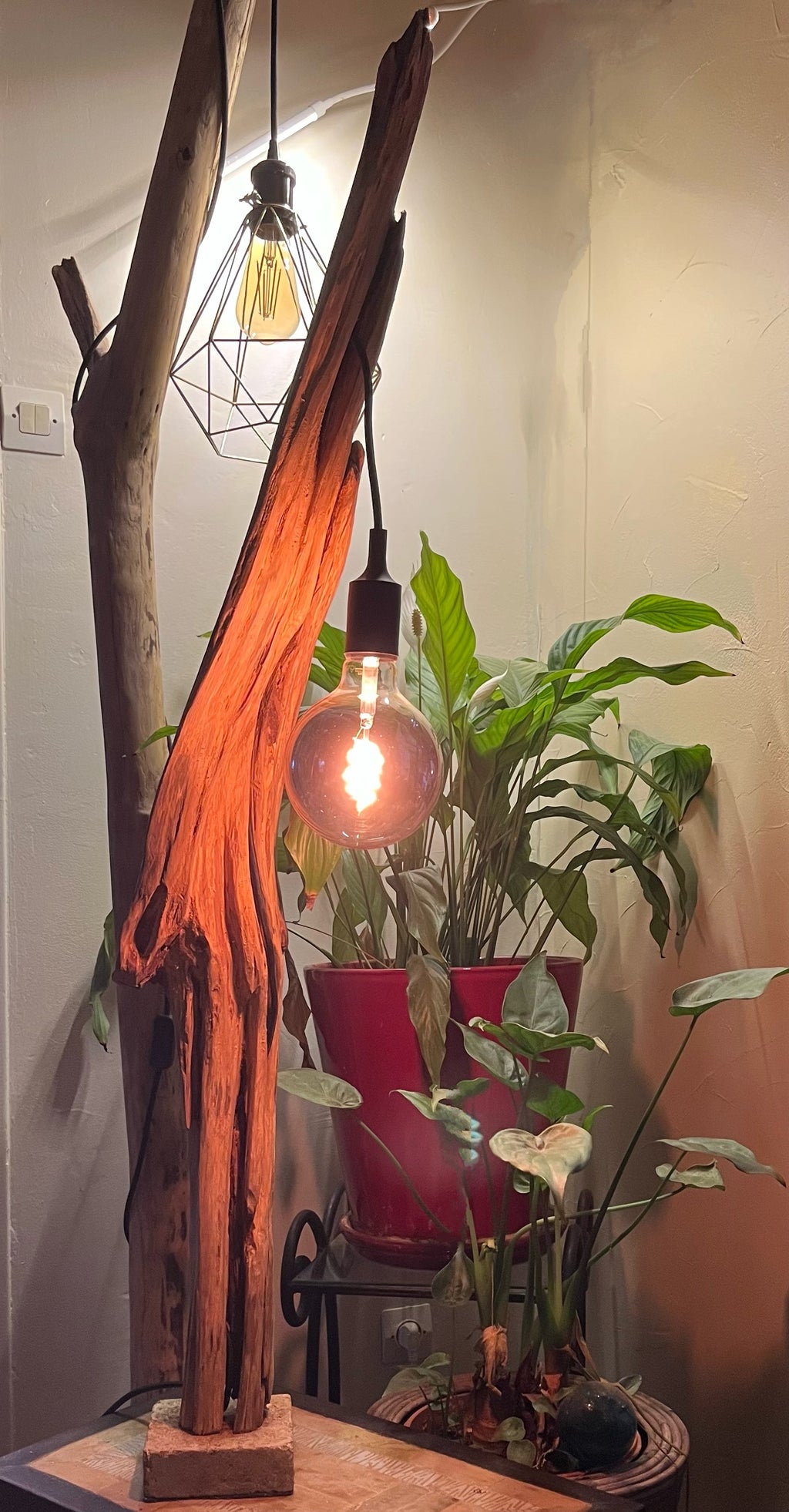 Lampe en bois – Luminaire déco naturelle fait main – Lampe artisanale