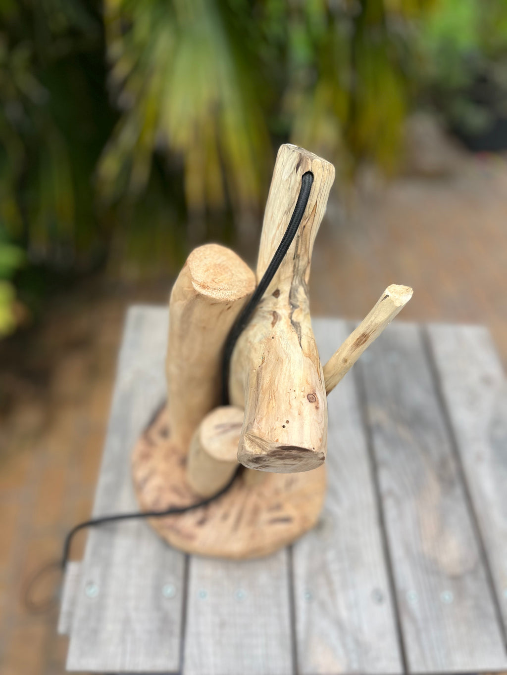 Lampe de chevet bois – Veilleuse naturelle artisanale – Déco chambre bord de mer