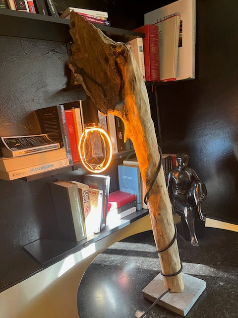 Lampe en bois – Luminaire déco naturelle fait main – Lampe artisanale