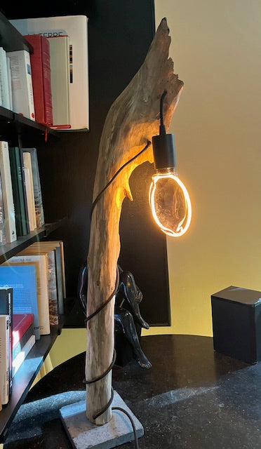 Lampe en bois – Luminaire déco naturelle fait main – Lampe artisanale