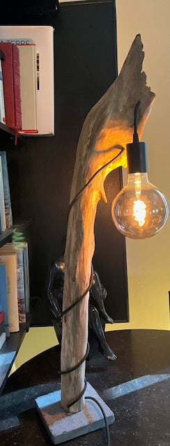 Lampe en bois – Luminaire déco naturelle fait main – Lampe artisanale