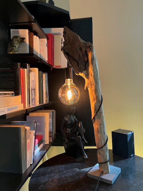 Lampe en bois – Luminaire déco naturelle fait main – Lampe artisanale