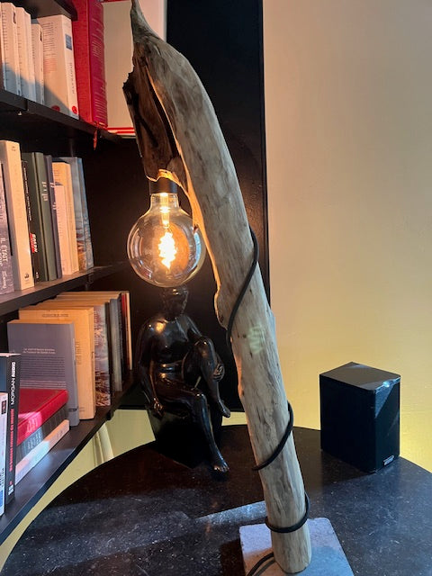 Lampe en bois – Luminaire déco naturelle fait main – Lampe artisanale