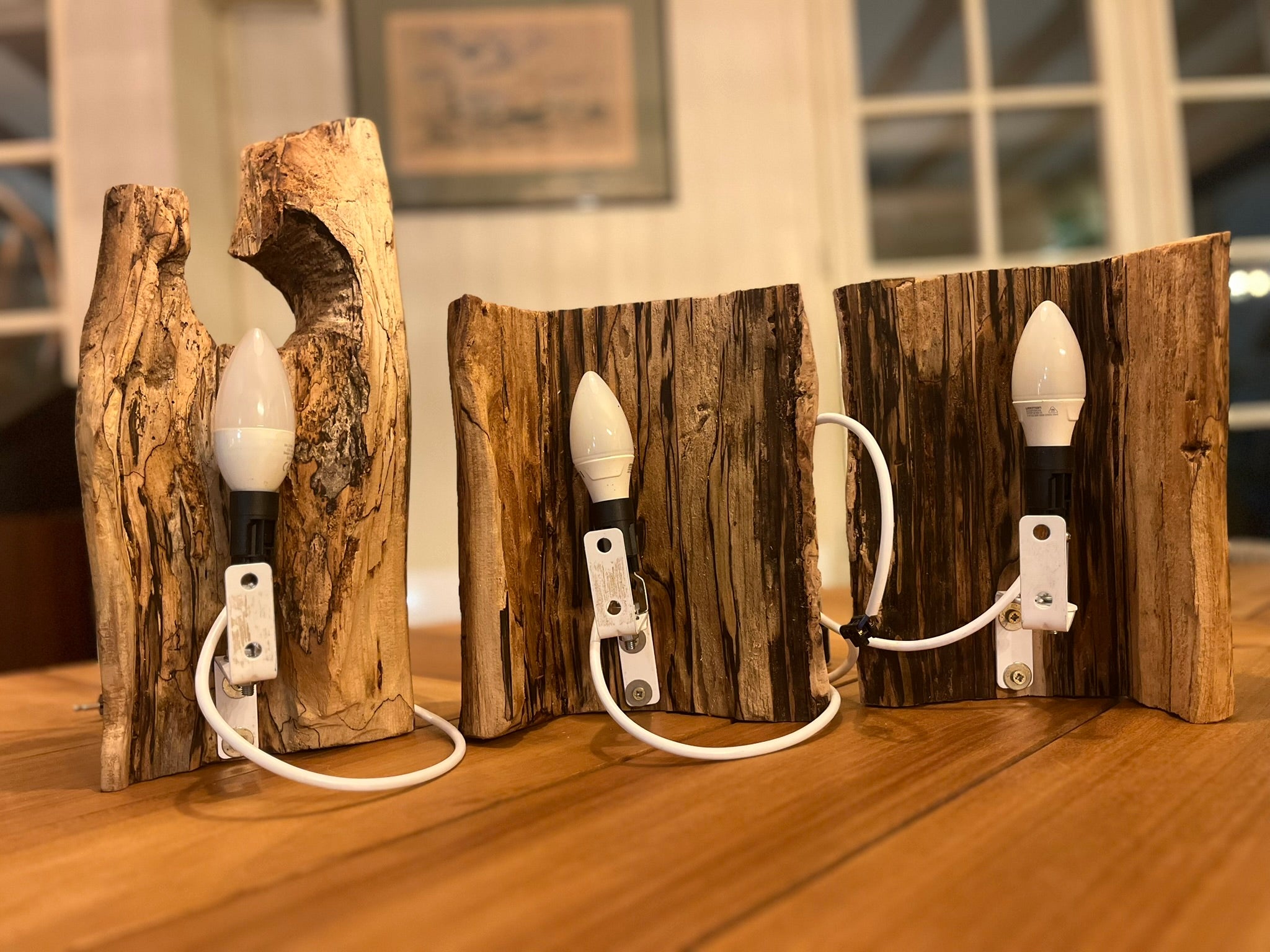 Applique murale en bois – Éclairage naturel artisanal – Applique murale unique