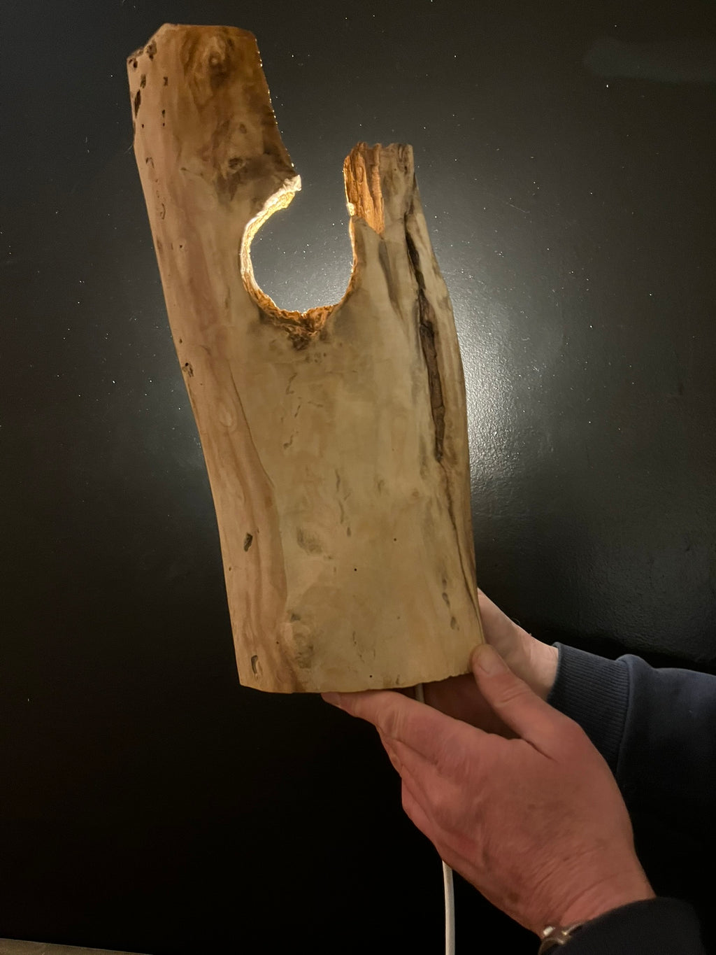 Applique murale en bois – Éclairage naturel artisanal – Applique murale unique