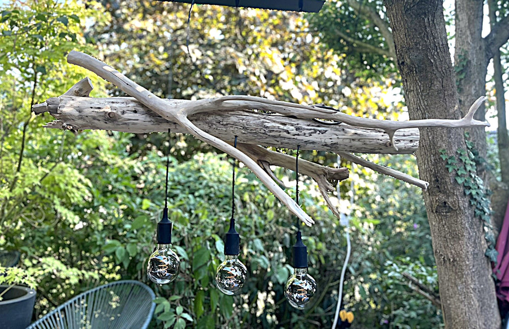 Suspension bois – Luminaire plafond naturel – Déco artisanale style bord de mer