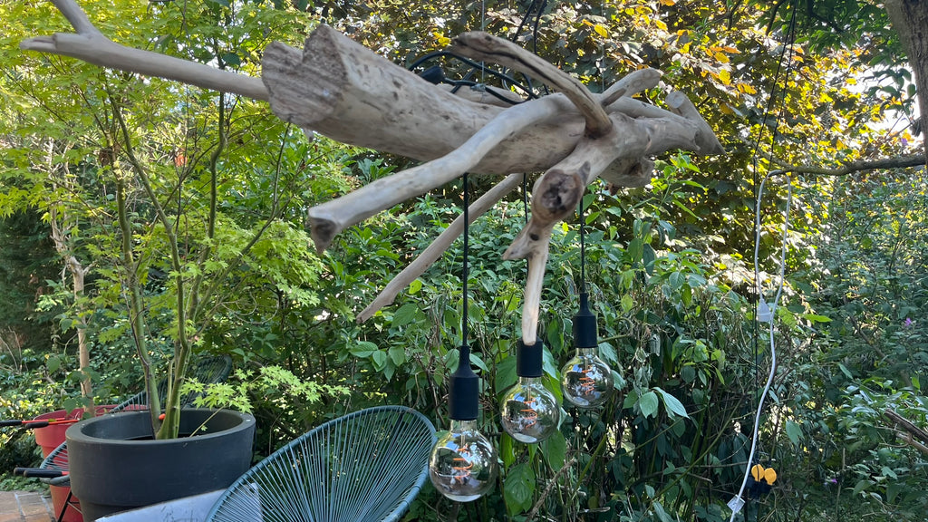 Suspension bois – Luminaire plafond naturel – Déco artisanale style bord de mer