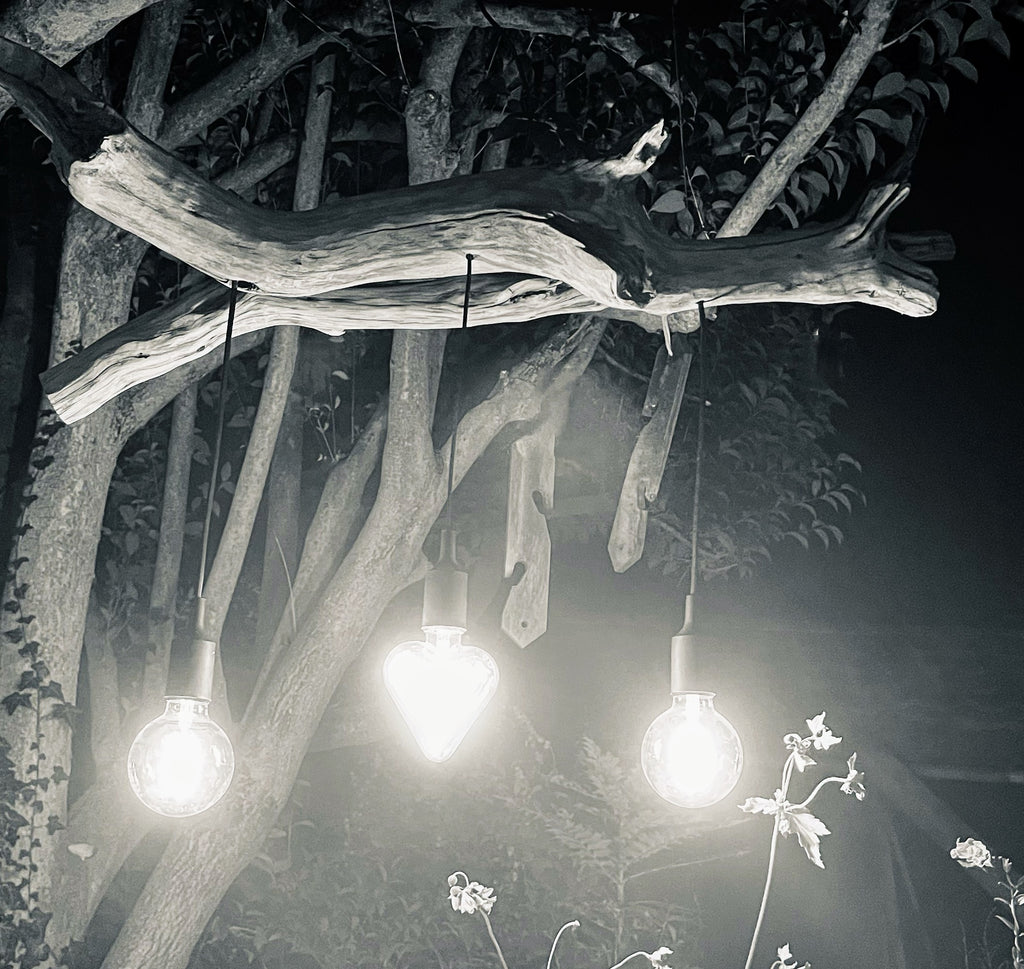 Suspension bois – Luminaire plafond naturel – Déco artisanale style bord de mer