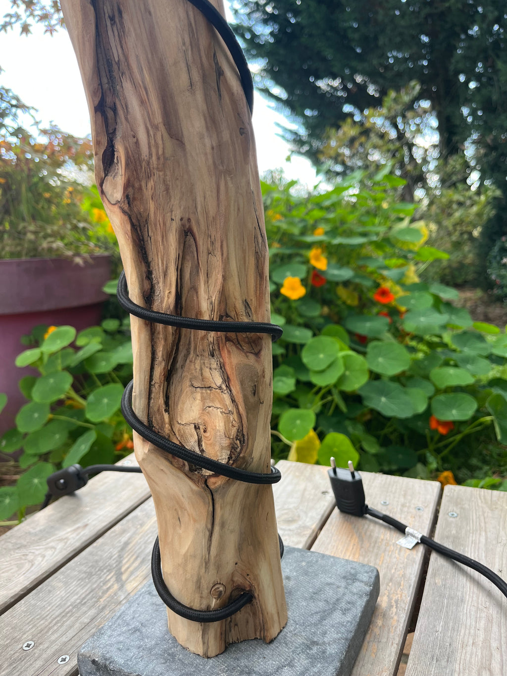 Lampe en bois – Luminaire déco naturelle fait main – Lampe artisanale design