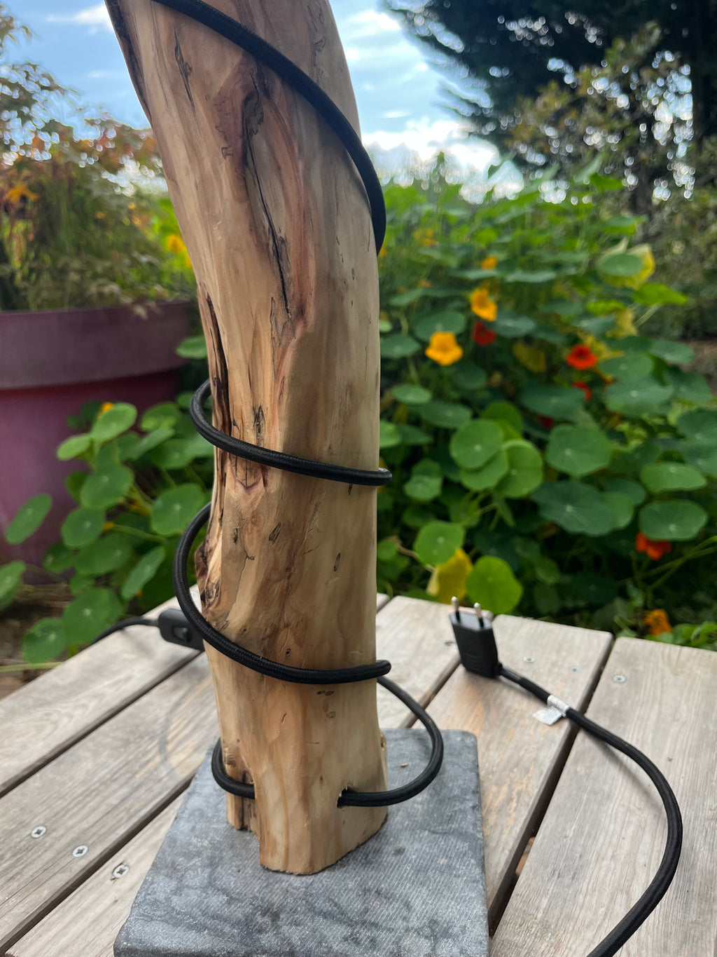 Lampe en bois – Luminaire déco naturelle fait main – Lampe artisanale design