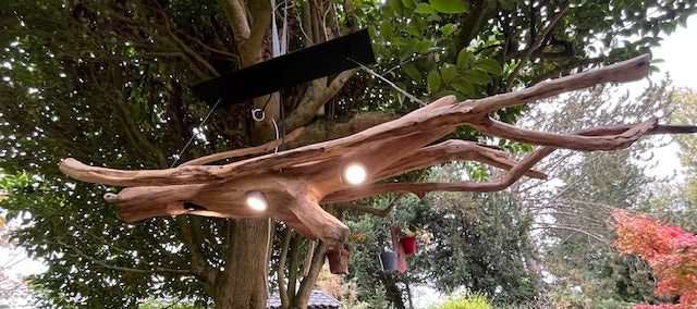 Suspension bois – Luminaire plafond naturel – Déco artisanale style bord de mer