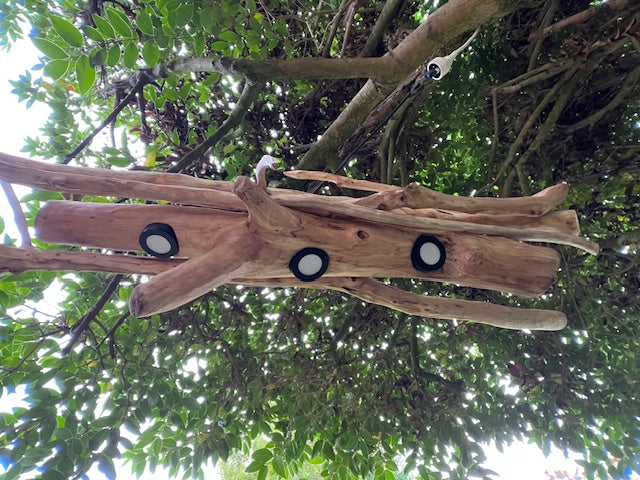 Suspension bois – Luminaire plafond naturel – Déco artisanale style bord de mer