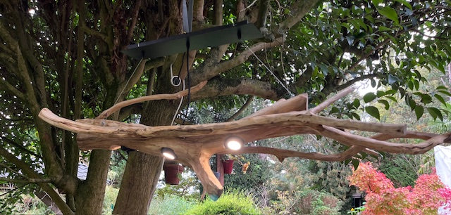 Suspension bois – Luminaire plafond naturel – Déco artisanale style bord de mer