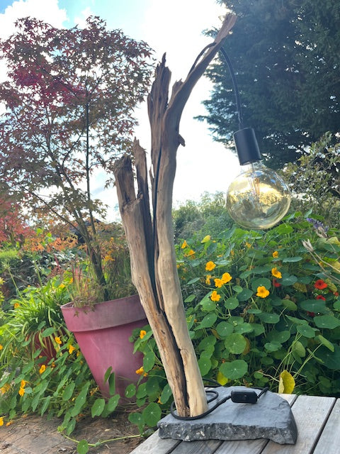 Lampe en bois – Luminaire déco naturelle fait main – Lampe artisanale