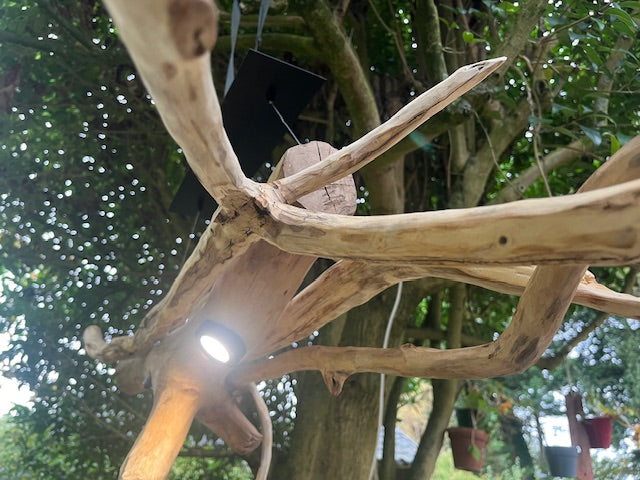 Suspension bois – Luminaire plafond naturel – Déco artisanale style bord de mer