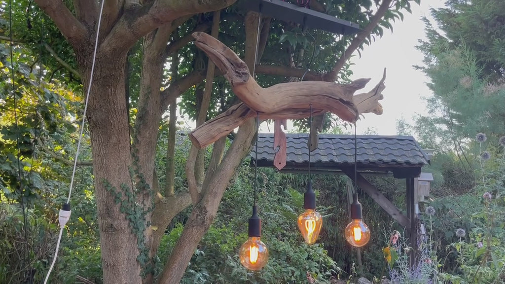 Suspension bois – Luminaire plafond naturel – Déco artisanale style bord de mer