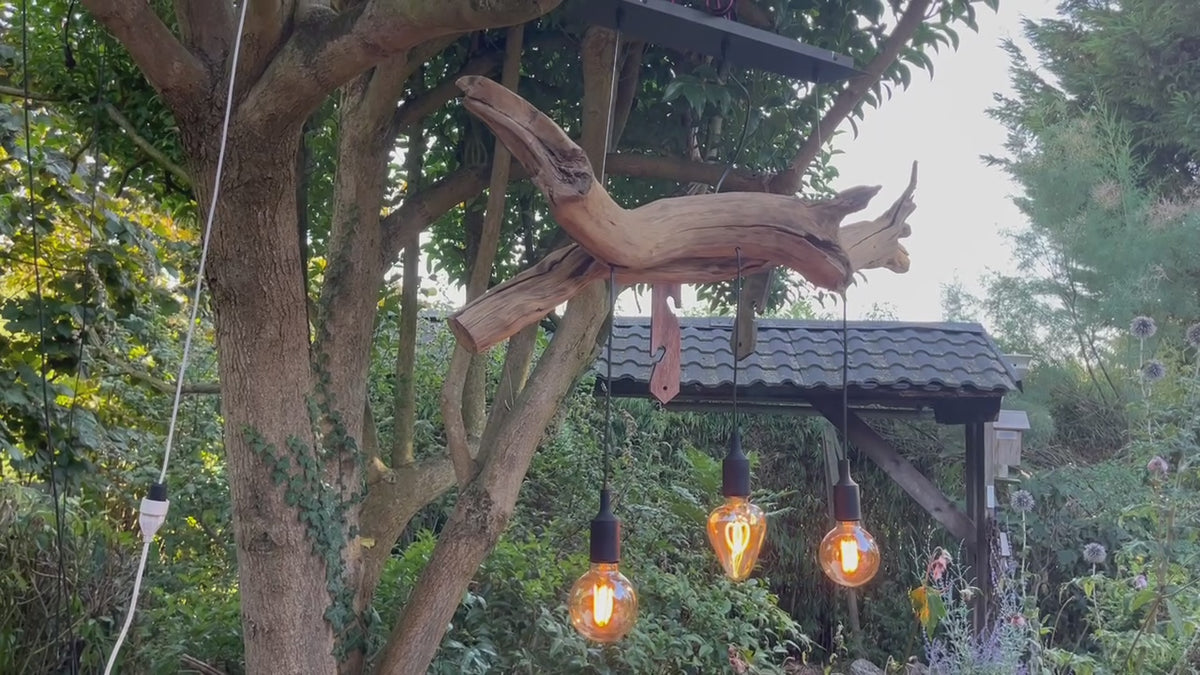 Suspension bois – Luminaire plafond naturel – Déco artisanale style bord de mer